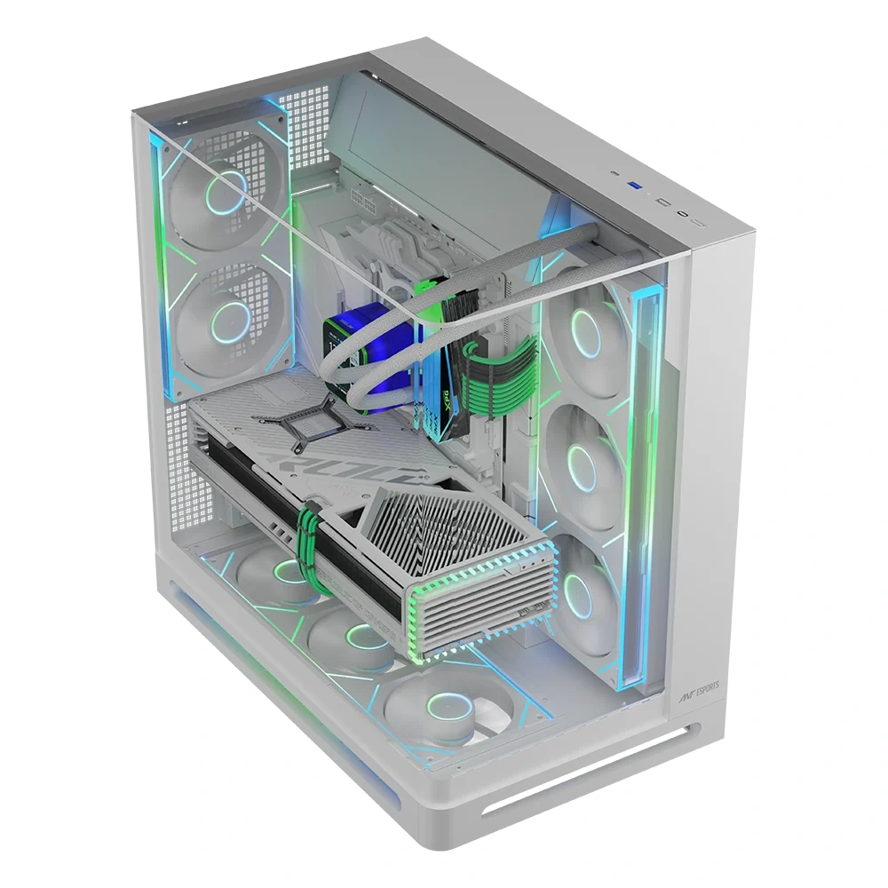 Ant Esports Gaming Cabinet Crystal ARC Pro White (ATX/M-ATX/ITX) view 3